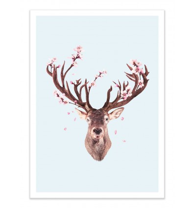 Art-Poster Pop, Animals - Cherry blossom deer, by Jonas Loose
