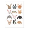 Art-Poster - Rabbits with glasses - Hanna Melin