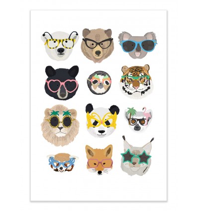 Art-Poster - Animals with glasses - Hanna Melin