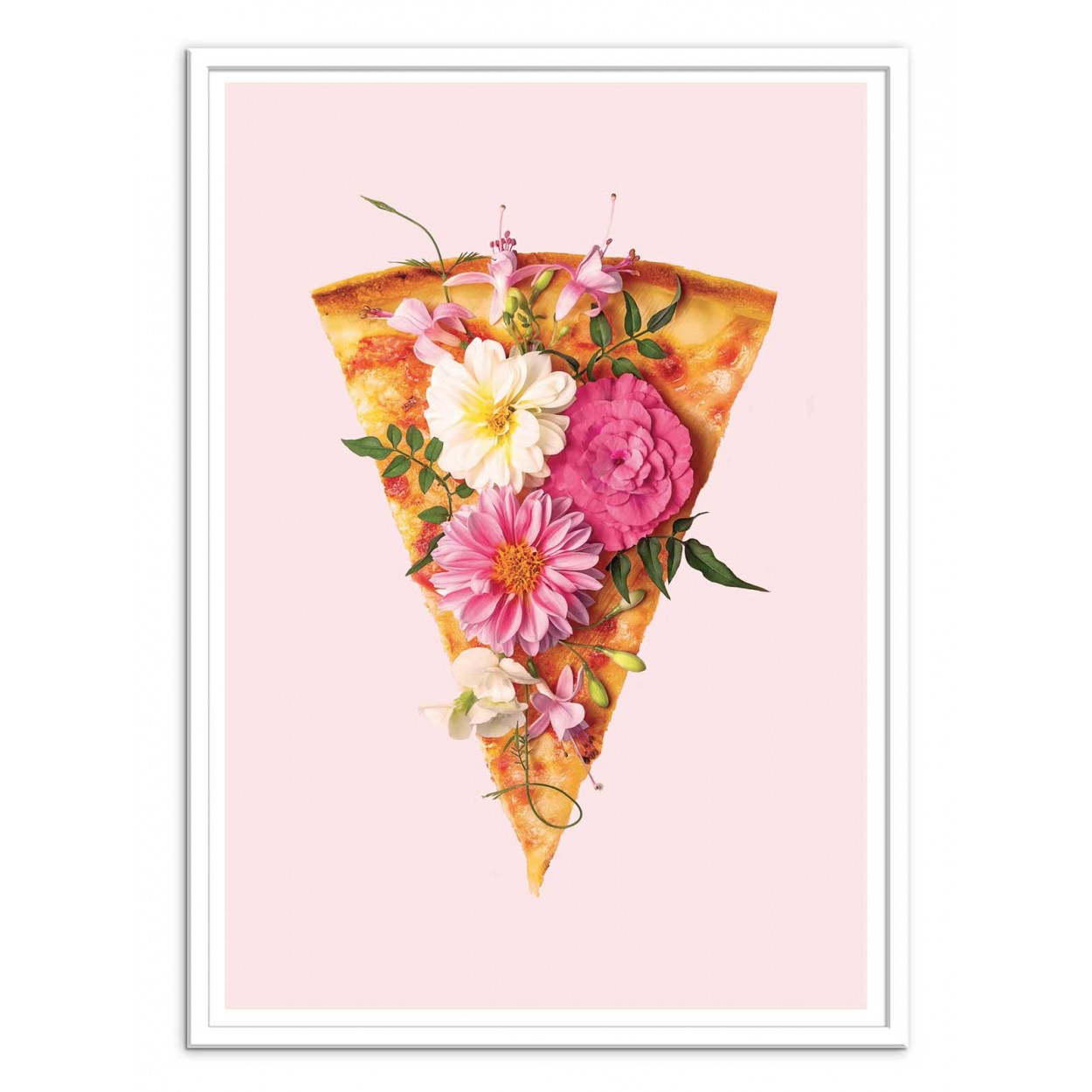 Art-Poster Pop art surrealist - Floral Pizza, by Paul Fuentes