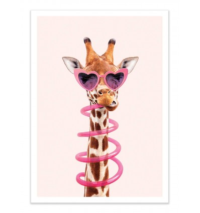 Art-Poster - Thirsty Giraffe - Paul Fuentes