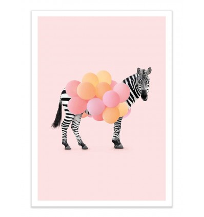 Art-Poster - Zebra Balloon - Paul Fuentes