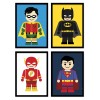 4 Art-Posters 20 x 30 cm - Pack DC Comics Super-Heroes Toys - Rafa Gomes