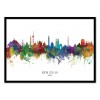 Art-Poster - New Dehli India Skyline (Colored Version) - Michael Tompsett