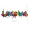 Art-Poster - Panama City Skyline (Colored Version) - Michael Tompsett
