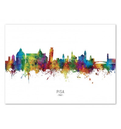 Art-Poster - Pisa Italy Skyline (Colored Version) - Michael Tompsett
