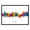 Art-Poster - Granada Spain Skyline (Colored Version) - Michael Tompsett