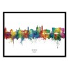 Art-Poster - Nice France Skyline (Colored Version) - Michael Tompsett