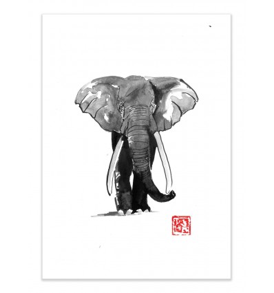 Art-Poster - Elephant - Pechane Sumie