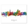 Art-Poster - Montpellier France Skyline (Colored Version) - Michael Tompsett