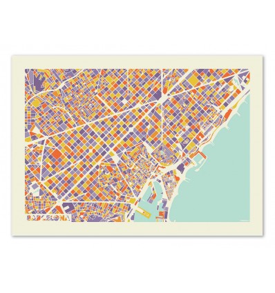 Art-Poster - Barcelona Rainbow map - Muzungu