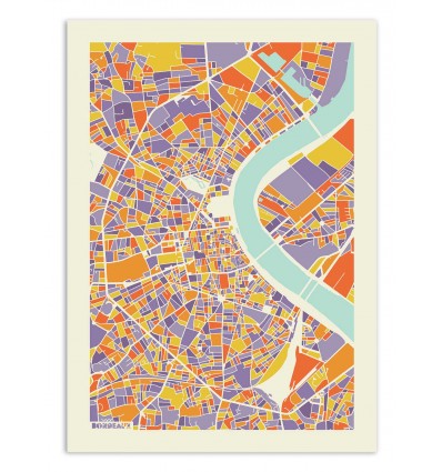 Art-Poster - Bordeaux Rainbow map - Muzungu