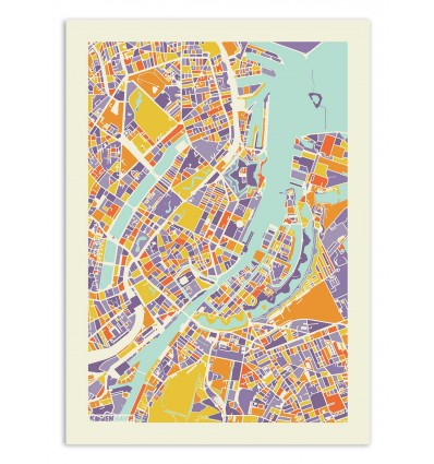 Art-Poster - Copenhagen Rainbow map - Muzungu