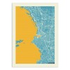 Art-Poster - Marseille Yellow and Blue map - Muzungu
