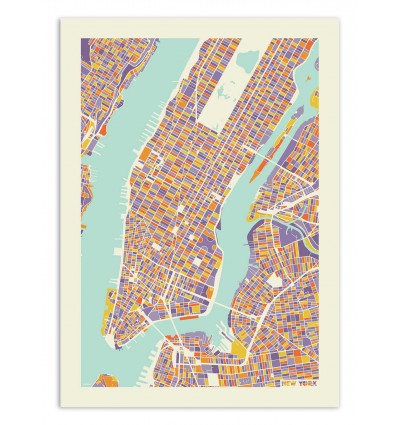Art-Poster - New-York City Rainbow map - Muzungu
