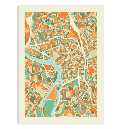 Art-Poster - Toulouse map - Muzungu