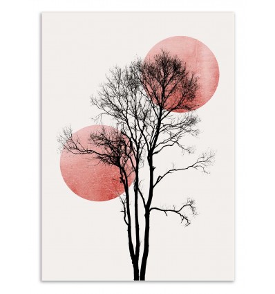 Art-Poster - Sun and moon hiding - Kubistika