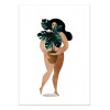 Art-Poster - Nude with plant - Kubistika