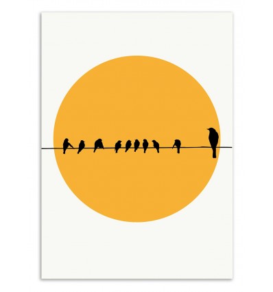 Art-Poster - Birds family - Kubistika