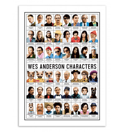 Art-Poster - Wes Anderson Characters - Olivier Bourdereau