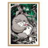 Art-Poster - Totoro - Joshua Budich - Cadre bois chêne