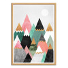 Art-Poster - Pretty Mountains - Elisabeth Fredriksson - Cadre bois chêne