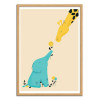 Art-Poster - Baby Elephant - Jay Fleck - Cadre bois chêne