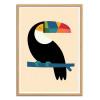 Art-Poster - Rainbow Toucan - Andy Westface - Cadre bois chêne