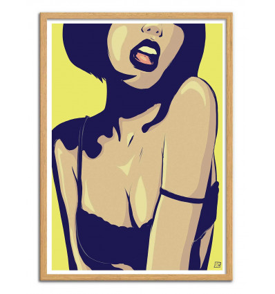 Art-Poster - Pop Girl - Giuseppe Cristiano - Cadre bois chêne