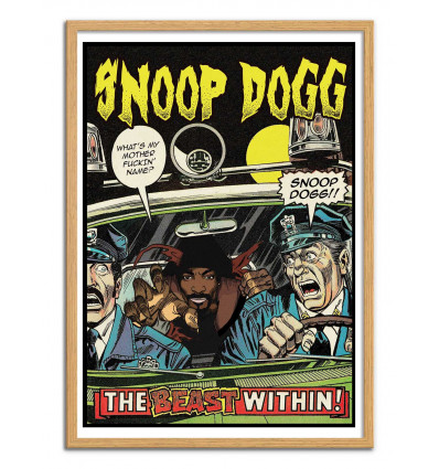 Art-Poster - Snoop Dogg Comics - David Redon - Cadre bois chêne