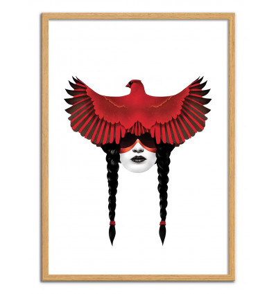 Art-Poster - Cardinal Warrior - Ruben Ireland - Cadre bois chêne