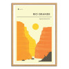 Art-Poster - Big Bend Rio Grande - Jazzberry Blue - Cadre bois chêne