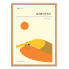 Art-Poster - Morocco Travel Poster - Jazzberry Blue - Cadre bois chêne