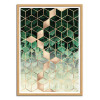 Art-Poster - Leaves and cubes - Elisabeth Fredriksson - Cadre bois chêne