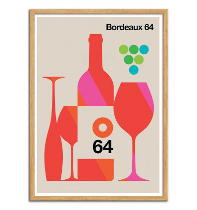 Art-Poster - Bordeaux 64 - Bo Lundberg - Cadre bois chêne