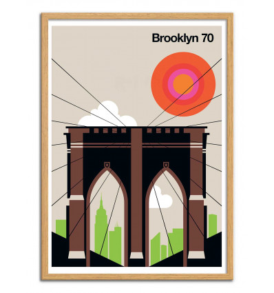 Art-Poster - Brooklyn 70 - Bo Lundberg - Cadre bois chêne