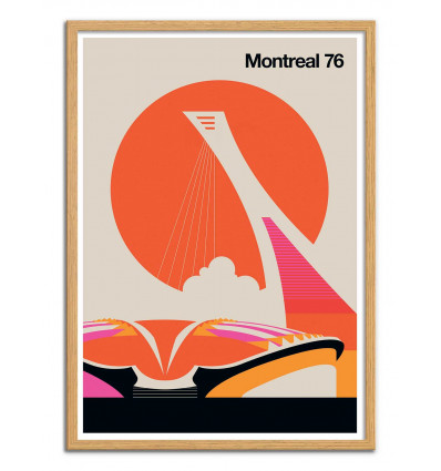 Art-Poster - Montreal 76 - Bo Lundberg - Cadre bois chêne