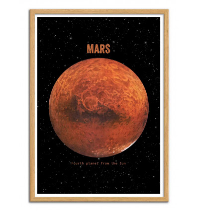 Art-Poster - Mars - Terry Fan - Cadre bois chêne