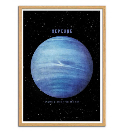 Art-Poster - Neptune - Terry Fan - Cadre bois chêne