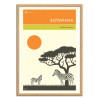 Art-Poster - Botswana Travel Poster - Jazzberry Blue - Cadre bois chêne