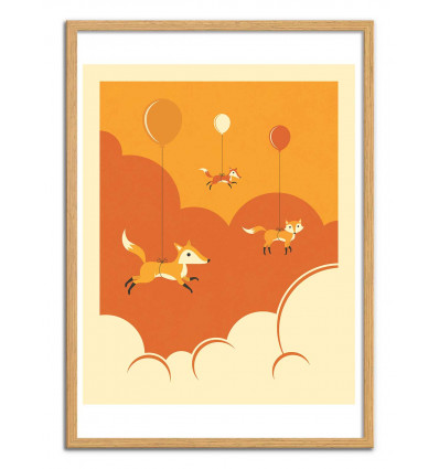 Art-Poster - Flock of foxes - Jazzberry Blue
