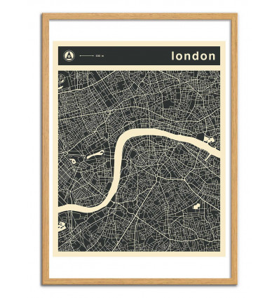 Art-Poster - London Map - Jazzberry Blue