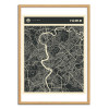 Art-Poster - Rome Map - Jazzberry Blue - Cadre bois chêne