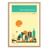 Art-Poster - San Francisco Travel Poster - Jazzberry Blue