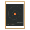 Art-Poster - Solar System Minimal - Jazzberry Blue - Cadre bois chêne