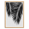 Art-Poster - Palm Leaf Part 3 Black and White - Orara Studio - Cadre bois chêne