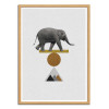 Art-Poster - Circus Elephant - Orara Studio - Cadre bois chêne