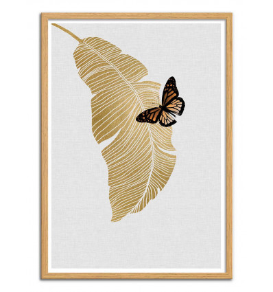 Art-Poster - Butterfly and palm - Orara Studio