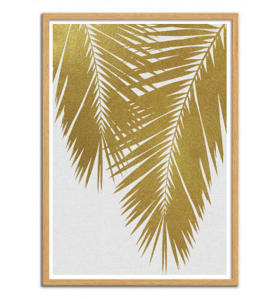 Art-Poster - Palm Leaf Gold - Orara Studio - Cadre bois chêne