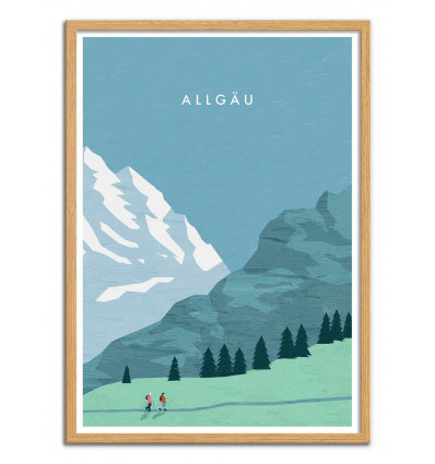 Art-Poster - Allgaeu - Katinka Reinke - Cadre bois chêne